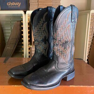 ARIAT Men's Size 8.5 D Tycoon Black Leather Square Toe Boots Style 10017328